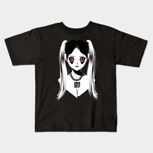 uniWHITE Anime Goddess of depression Kids T-Shirt by uniWHITE